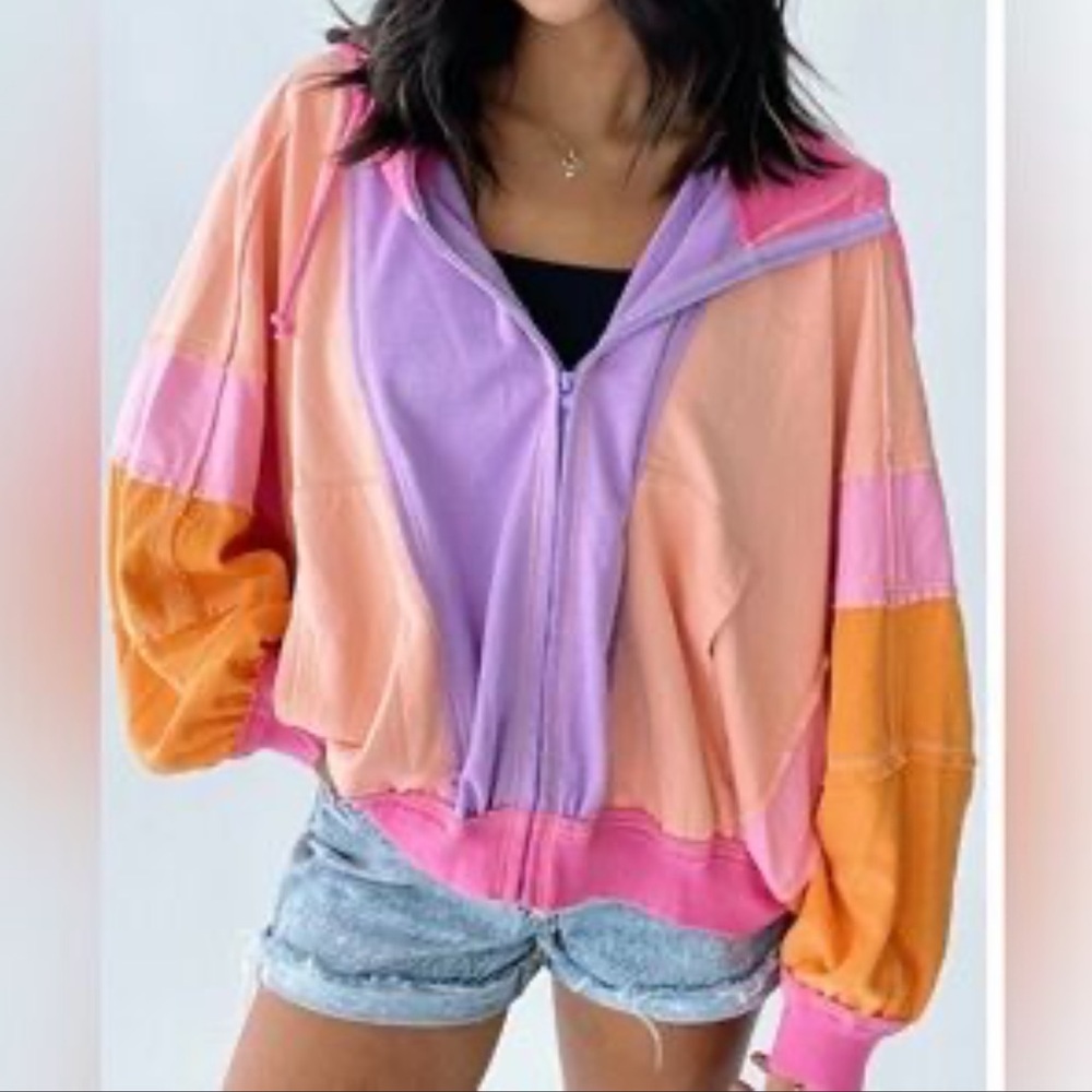Bibi ColorBlock OverSized Jacket Size Small - Picture 2 of 10
